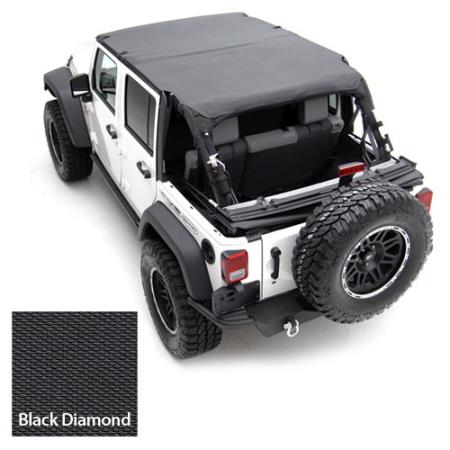 Extended Soft Top 07-09 Wrangler JK 4 DR Black Diamond Smittybilt